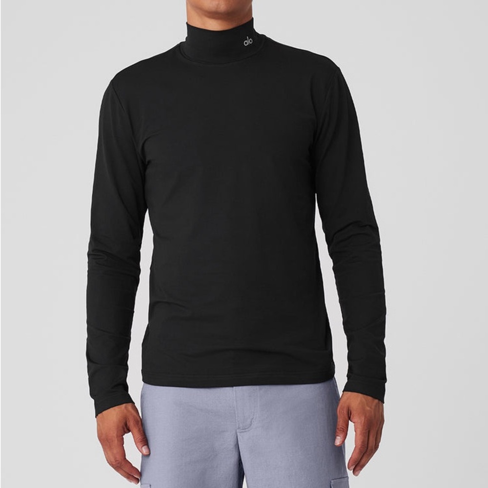 Alo Conquer Reform Mock Neck Oong Sleeve  | Black | Men’s Medium